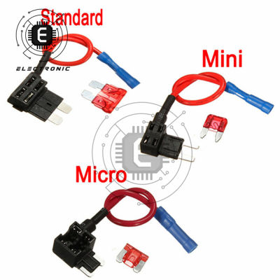 12V MINI Micro ขนาดมาตรฐาน รถ ตัวยึดฟิวส์ Add-a-circuit TAP Adapter พร้อม 10A Micro Mini Standard ATM Blade Fuse-Tutue Store