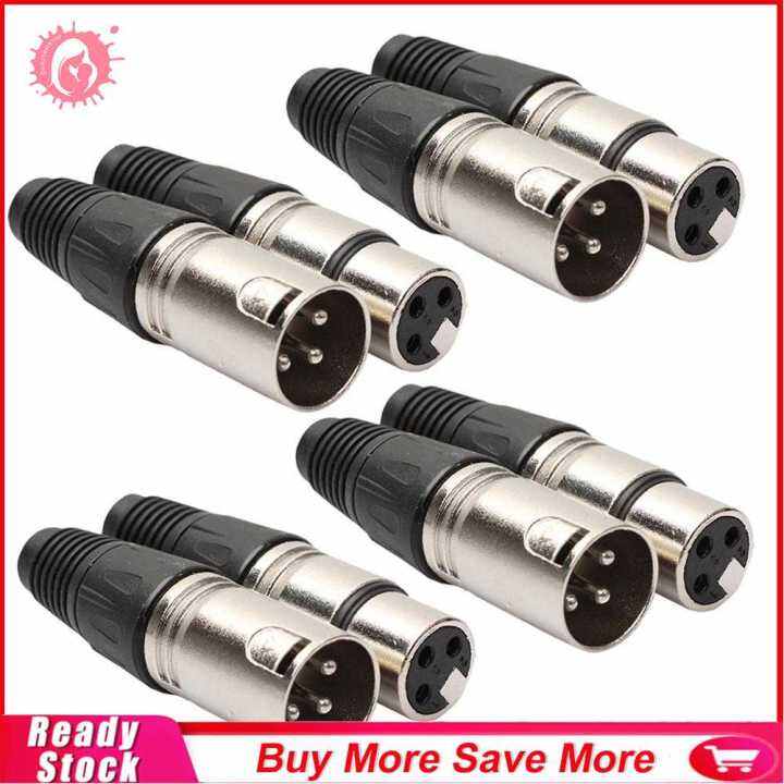 8ชิ้น4ตัวผู้4ตัวเมียxlr-3ขาปลั๊กไมโครโฟนสายสัญญาณเสียงเชื่อมต่อสายไฟ