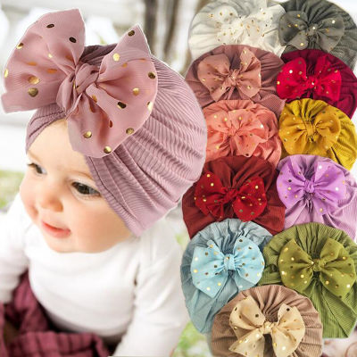หมวกผ้าโพกหัวเด็กทารกแบบมีโบว์น่ารัก,หมวกสีพื้นสำหรับเด็กแรกเกิดเด็กทารกผู้หญิงหมวกนุ่มยืดหยุ่นสำหรับเด็กวัยหัดเดิน