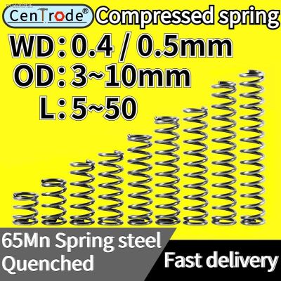 ❡◇ 10 Pcs Wire Diameter 0.4/0.5mm Outer Diameter 3-10mm Pressure Spring Rotor Return Spring Compressed Spring Length 5-50mm