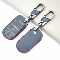 ❇♗☌ 100 Leather Remote Key Cover Case For Fiat Freemont For Jeep Grand Cherokee Chrysler 300C/Renegade Dodge Jcuv Accessories Box