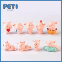 Pethome งานฝีมือ DIY สำหรับตบแต่งบอนไซน่ารักรูปปั้นสัตว์ขนาดเล็กเครื่องประดับเรซิ่นในครอบครัวหมูตัวเล็กโมเดลย่อส่วน