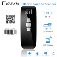 Evnvn Máy Quét Mã Vạch Bluetooth 2D, Máy Đọc Mã Vạch Mini 3 Trong 1 Evnvn Với Thời Gian Màn Hình LCD, Có Dây USB & Không Dây 2.4G Hỗ Trợ Quét Mã QR 1D 2D Mini thumbnail