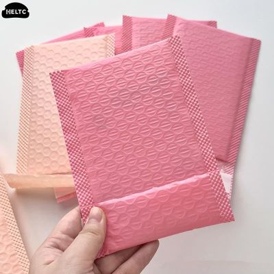 10pcs/Pack Pink Purple Bubble Bag Thicked Express Package Bag Self Adhesive Courier Shipping Mailers Sticker Holder