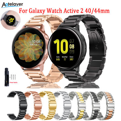 Aotelayer สายสแตนเลสสำหรับ Galaxy นาฬิกา Active 2 40มม. สายนาฬิกาโลหะสำหรับ Samsung Galaxy นาฬิกา Active 2 44มม. สร้อยข้อมือ Correa