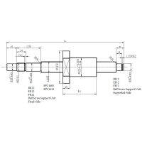 RM1605 Ballscrew C7ความยาวกลึง250 ~ 1550มม. Nut Housing Bk BF12 End Support Coupler สำหรับ CNC Router SFU1605 Ballscrew Kit