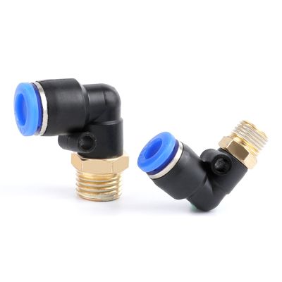 PL Elbow Pneumatic Fitting 1/4 3/8 1/2 1/8 BSP Male Thread Air Quick Connector L Shape Push In Hose OD 6mm 8mm 10mm 12mm