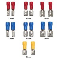 50Pcs 2.8mm 4.8mm 6.3mm Insulated Female Crimping Terminals Seal Spade Electrical Wire Connector Crimp  Set Car Accessories