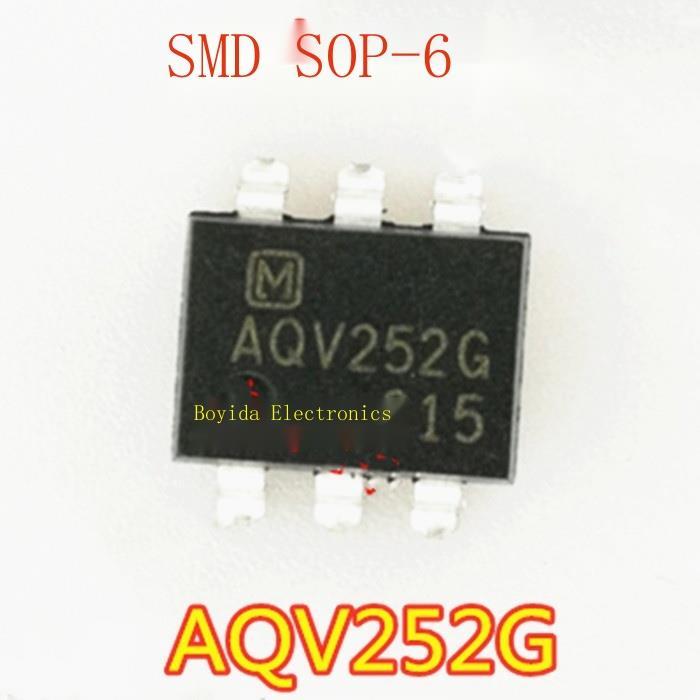 10ชิ้นเดิม-aqv252g-sop-6-smd-สูงในปัจจุบันโหลดปกติเปิด60โวลต์รีเลย์-optocoupler-aqv252