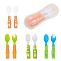 Baby New PP Dual Color Cartoon Spoon Baby Training Fork Spoon Tableware Rice Spoon Soup Spoon Optional Colors Cooking Utensils