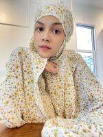 (FIRST DAUGHTER) Sunflower Dwarf - Muslim Prayer Dress เครื่องแต่งกายมุสลิม ชุดละหมาด ผ้าพิมพ์ลายดอกไม้