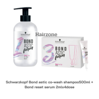 Schwarzkopf bond astic co wash 500ml + Bond astic bond reset 2ml x4 dose  ชุดนาโนเคราติน ล้อคโครงสร้างผมให้สมบูรณ์เหมาะสำหรับผมดัด ผมยืด หรือผมทำสีโดยเฉพาะ