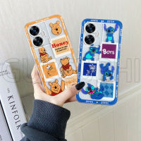 เคส Realme C51 C53 C55 2023ล่าสุดน่ารักการ์ตูนหมีน่ารักตะเข็บกันกระแทกปลอกซิลิโคนโปร่งใสนิ่มเคสโทรศัพท์ OPPO Realme C55 NFC เคสฝาครอบกรณีที่สวยงาม