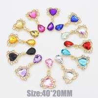 10pcs/lot 40*20MM Acrylic Pendant Button Rhinestone for Needlework Diy Manualidades Accessories Snap Sewing for Craft Decorative Haberdashery