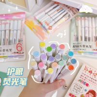 [COD] Soft head marker pen set childrens watercolor students with art highlighter macaron 6 colors into fluorescence