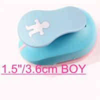 Free Ship 1.5 inch Boy EVA hole punch kids paper puncher for greeting card handmade scrapbook child shape craft punch machine Staplers  Punches