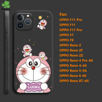 เคสการ์ตูนโดราเอมอนน่ารัก TPU นิ่มป้องกันการตกสำหรับ OPPO F11 Pro F11 F17 Pro F7 F9 F19 Pro F19 Reno 2 Reno 2F Reno 2Z Reno 4 Pro Reno 4 Reno 5 F Reno 5 Reno 6 Reno 8T