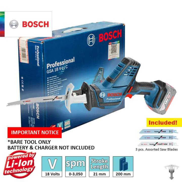 Bosch Gsa V Li C Professional V Cordless Sabre Saw Bare Tool Lazada Ph