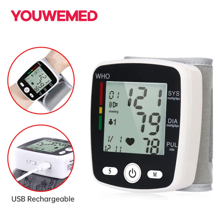 Rechargeable Blood Pressure Monitor Portable Sphygmomanometer High