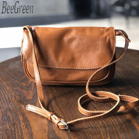 BeeGreen ขนาดเล็ก Satchels คลาสสิกกระเป๋าส่งขอแบบพับกระเป๋า First Layer Soft กระเป๋าสะพายหนังสำหรับสาวสบายๆกระเป๋าสะพายไหล่