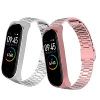 [ladies jewelry]สำหรับวง Xiaomi Mi วง3/4/5/6สายรัดโลหะสแตนเลสสามลูกปัดวงสายรัดสร้อยข้อมือหัวเข็มขัดจัดส่งฟรี