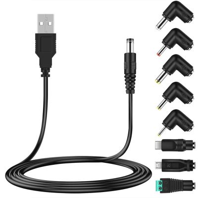 Universal 5V USB Power Cord, USB to Dc Power Cable with 8 Types Connectors for Android Phones, Tablet, , Toy