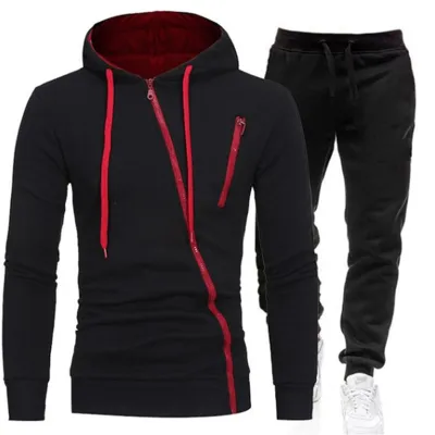 Autumn Mens Tracksuits 2-Piece Hoodie + Pants Sports Suit Mens Sweater Zipper Hoodie Mens Clothing Suit Sportswear Size M-4Xl