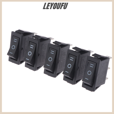 LEYOUFU 5ชิ้น13.5X31มม. 3ขา KCD3เปิดปิด3ตำแหน่งสวิตช์เครื่องโยกเรือสีดำสวิตช์ไฟสีแดงส่องสว่าง