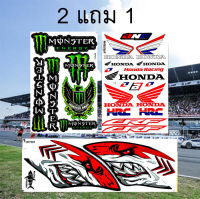 สินค้าพร้อมส่ง Monster Honda Racing Shark สติ๊กเกอร์ติดรถ สติ๊กเกอร์แต่งซิ่ง สติ๊กเกอร์แต่งรถมอเตอร์ไซค์ ติดรถกระบะ หมวกกันน็อค คุณภาพสูง