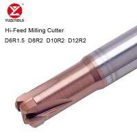 วัสดุชุบแข็งคาร์ไบด์ Hi-Feed Milling Cutter เครื่องมือ CNC Tungsten Steel Endmill 6R1.5 8R2 10R2 12R2 การตัดเฉือนหยาบ