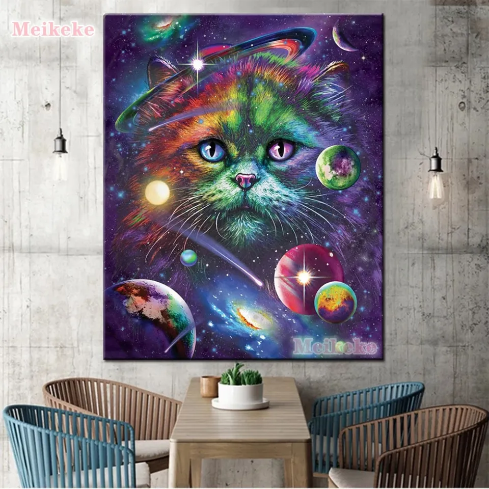 3D Movie Cat Completed 5D Diamond Painting 