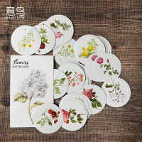 20Packs Wholesale Painting Flower Mini Box stickers Handbook account decorative sealing sticker Paper stationary sticker 4CM