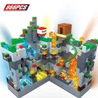 Creator Expert High-tech Building Blocks Set Mine Cave Zombie with Light My World Steve Bricks Toys for Kids