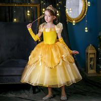 Xintian สาว Belle ชุดเจ้าหญิงหวานแหววตาข่ายแขนพัฟสลิงกระโปรงกระโปรง Tutu คริสมาสต์