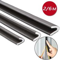 2/6M Pu Foam Soundproof Door Window Sealing Strip Self-adhesive V Type Draught Excluder Door Gap Anti Collision Weather Strip Decorative Door Stops