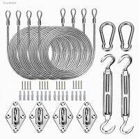 ✎﹍ Stainless Steel Wire Rope Kit Triangle Four-corner Sunshade Sail Canopy Installation Set