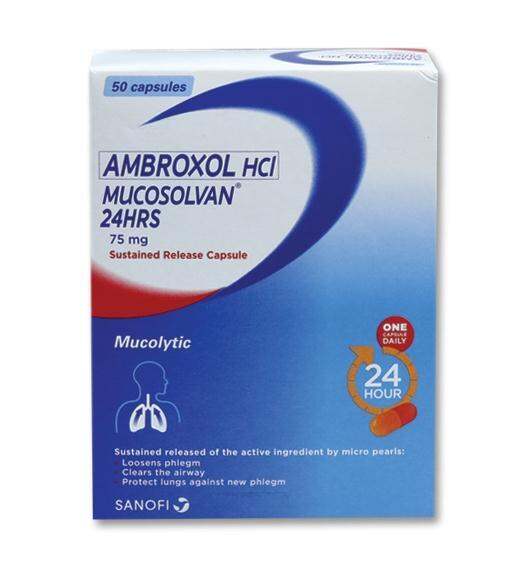 MUCOSOLVAN 24H AMBROXOL HYDROCHLORIDE 75MG (CAIR KAHAK) | Lazada