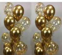 15 ชิ้นโลหะ Chrome Gold Silver บอลลูน Confetti ชุด Rose Gold Party วันเกิดงานแต่งงานตกแต่งปีใหม่ Decor Globos ฮีเลียม-WIOJ SHOP