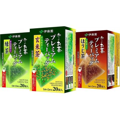 🇯🇵พร้อมส่ง🇯🇵 Itoen ปิรามิด Genmaicha Premium Green tea ชาเขียวชงน้ำร้อนพร้อมดื่ม 20 ซอง