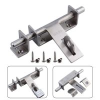 【LZ】☫❖  Sliding Bolt Door Latch Stainless Steel Bolt With Padlock Hole Anti-theft Garden Gate Safety Toilet Door Lock Home Hardware