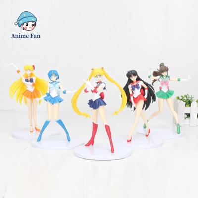 ANIME FAN ตุ๊กตาเด็ก รูปแกะสลัก เซเลอร์จูปิเตอร์ 18cm เซเลอร์วีนัส 5 ชิ้น/เซ็ต แอ็คชั่นฟิกเกอร์ เซเลอร์มาร์ส เซเลอร์เมอร์คิวรี่ เซเลอร์มูน