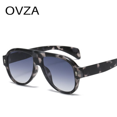 OVZA แว่นตากันแดดแฟชั่นขนาดใหญ่สำหรับผู้ชาย,แว่นตานักบิน UV400ใหม่2023 S1225กระจกไล่สี