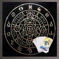 Tarot Card Tablecloth 12 Constellations Divination Tarot Mat Magic Rune Divination Altar Patch Tarot Table Cover Altar Cloth