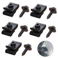 5sets Car Fender Lining Clips Fixed Clamp U Shape Wheel Arch Mudguard Trim Fastener Nut Rivets Clip Retainer For Toyota Chrome Trim Accessories