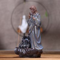 Jesus And The Madonna Creative Handicrafts Waterfall Backflow Incense Burner Home Decor Incense Stick Holder Ceramic Censer