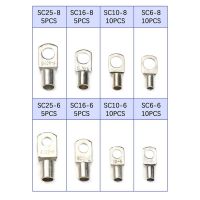 60PCS SC6-25 Series Round Cold Crimp Terminal Connectors Copper Nose Wire Connectors