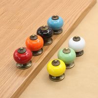 ♧ Colored Ceramic Desk Drawer Knobs Cabinet Cupboard Handles Simple Design Knobs Single Hole Handles Kitchen Furniture Hardware