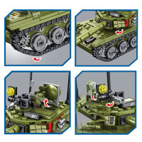 SEMBO 324Pcs Reloaded ทหารประเภท85 Panzer Tank Building Blocks กองทัพรถหุ้มเกราะอาวุธทหารตัวเลขอิฐของเล่น Boys