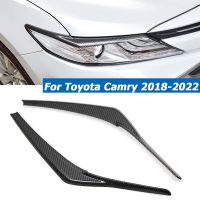 2PCS Front Headlight Eyelid Eyebrow Cover Eye Lids Sticker Trim For Toyota Camry LE XLE SE XSE 2018 - 2022 Car Accessories