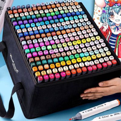 【cw】 12 Colores Markers Pens Set Painting Manga Highlighter School Supplies Korean Stationery